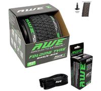 1 x AWE AWEJump Folding Tyre 20" x 2.125" BMX and 1 x AWE Inner Tube 20" x 1.75-2.125 Schrader Valve, Tyre/Tube set for MTB/BMX