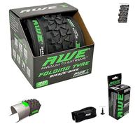 1 x AWE AWEShield with added Puncture Protection Folding Tyres 26" x 2.10" MTB and 1 x AWE Inner Tube 26" x 1.75-2.125 Schrader Valve, Tyre/Tube set for MTB
