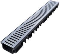 1 X B125 12.5 Tonne Galvanised Extra Heavy Duty Shallow Flow Storm Drain Channel Drainage Driveway Drain 1 Metre Including Endcaps