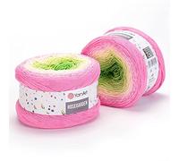 1 x Ball 250 gr Yarn RoseGarden 100% Cotton Super Fino Cake Yarn 1000 m (1003.60 yds), 26 Colours (314)