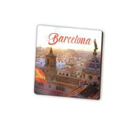 1 x Barcelona Square Magnet - Spain Spanish City Travel Holiday Fridge Magnetic Travel Holiday Family Friend Women Men #82328