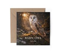 1 x Barn Owl Bird Greeting Card - Latin Name Animal Science Biology Birthday Gift #72043
