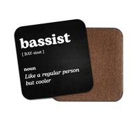 1 x Bassist Square Coaster - Bass Guitar Player Musician Dictionary Regular But Cooler Definition Funny Job Hobby Drink #83731