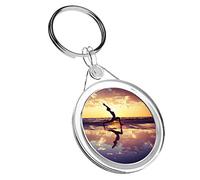 1 x Beach Yoga Peace Sunrise Pilates - Keyring IR02 Dad Birthday #14523