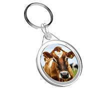 1 x Beautiful Jersey Cow Cattle - Keyring IR02 Mum Dad Kids Birthday #2100