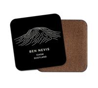 1 x Ben Nevis Mountain Coaster - Scotland National Park UK Contour Map Hike Funny Birthday Office Gift #84264