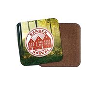 1 x Bergen Norway Boating Fishing Cork Backed Drinks Coaster for Tea & Coffee #4256 (1 Coaster)