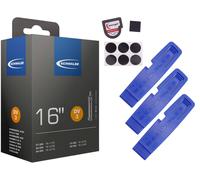 1 x bicycle tube Schwalbe 16 inch flash valve 47-305/62-305 + tire lever