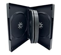 1 x Black 10 Disc CD DVD Blu Ray Storage Case with 33mm Spine & Outer Artwork Sleeve - Premium Multi Disc Media Case Holds 10 CDs DVDs Blu-rays or Game Discs