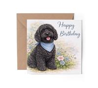 1 x Black Cockapoo Dog Greeting Card - Happy Birthday Puppy Pets Watercolour Animal Men's Women's #84692