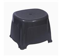 1 X Black Plastic Bathroom Rib Stool With Leakage Hole and Four Non-Slip Foot Portable Rest Shower Stool Step Stool Safe Stable for Bath Sink Toilet Home Garden Multipurpose Stool for Kids, Adult