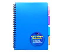 1 x Blue A5 Spiral Bound PVC Covered Project Subject Notebook