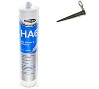 1 x Bond It Black HA6 Silicone Rubber Sealant High Mod RTV use on conservatory glass & engineering for a flexible water tight seals - EU3 Cartridge (approx. 310ml)