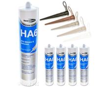 1 x Bond It HA6 Silicone Sealant Cartridge for Use On Conservatory Glass for Flexible Waterproof Seals EU3 Cartridge (310ml Black, Pack of 4) White