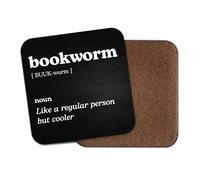 1 x Bookworm Square Coaster - Reading Dictionary Regular But Cooler Definition Funny Job Hobby Drink #83745