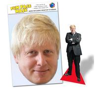 1 x Boris Johnson - Ready To Wear Celebrity Face Mask Includes Freestanding 20cm Desktop Standee Card Cutout - Standee Boris J