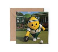 1 x Bowls Lemon Greeting Card - Lawn Bowling Hobby Sport Funny Fruit Joke Happy Birthday Gift #85080