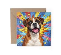 1 x Boxer Pop Art Greeting Card - Puppy Dog Comic Book Birthday Thank You Best Friend Anniversary #71512