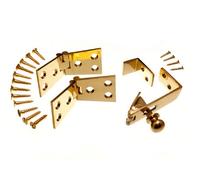 1 X Brass Counter Flap Hinges 1 1/4 Inch X 4 Inch + Counter Catch + Screws