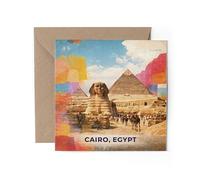 1 x Cairo Egypt Greeting Card - Egyptian Pyramid Travel Modern Art Gift #72089