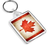 1 x Canada Flag Destination Place Red - Keyring - IP02 - Mum Dad Kids #3165