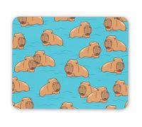 1 x Capybara Mouse Mat - Wild Rodent Illustration Swimming Pup Animal Desk Accessories Computer Office Work Home Mousepad Pad IT #81057