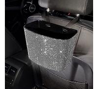 1 x Car Handbag Holder Glitter Car Organiser Bag Bling Bling Handbag Holder Bling Faux Crystal Car Trash Can Rhinestone Large Capacity Purse Storage Bag Box Car Interior