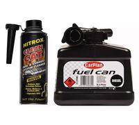 1 x CarPlan Black 5 Litre Diesel Fuel Can & Plastic Spout + Nitrox Cat Clean