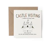 1 x Castle Visiting Greeting Card - Stately Homes Dictionary Description Sport Definition Funny Joke Hobby Job Birthday Gift #73106