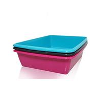 1 X Cat Litter Tray | Strong Plastic Tough and durable, Hygienic and easy to clean (Random Colour Supply) (40CM)