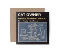 1 x Cat Owner Greeting Card - Pet Kitten Owner's Workshop Manual Men's Women's Birthday #72353