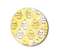 1 x Chicks Round Magnet - Chicken Farm Animals Kawaii Illustration Cartoon Cute Pattern Fridge Magnetic Travel Holiday Women Men #82022