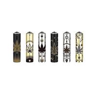 1 x CLIPPER MINI LIGHTER METAL COVER - LUXURY LEAVES - Refillable STYLISH Mini Leaves Design Lighter ( SEND OUT RANDOM Colour)