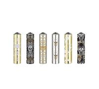 1 x CLIPPER MINI LIGHTER METAL COVER- SKULLS NIGHTMARE- SHINNY SKULL Refillable STYLISH Mini Leaves Design Lighter ( SEND OUT RANDOM Colour)