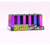 1 x CLIPPER MINI LIGHTER METAL SHINNY TOUCH COVER RAINBOW ICY COLOUR