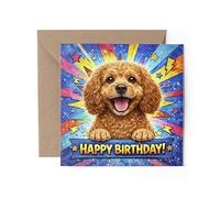 1 x Cockapoo Greeting Card - Dog Puppy Happy Birthday Animal Pet Pop Art Comic Gift #84086