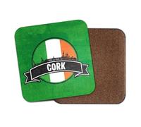 1 x Cork Square Coaster - Ireland Irish City Flag Travel Holiday Geography Location Kitchen Family Drinks #83168