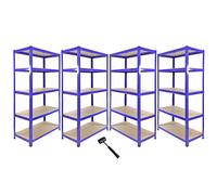 Monster Racking T-Rax Corner Shelving Unit & 4x 90cm Garage Storage Bays, Blue