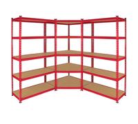 1 x Corner Racking 90cm Bays Metal Garage Shelving Heavy Duty MDF Shelves