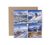 1 x Cortina d'Ampezzo Italy Greeting Card - Ski Resort Skiing Snowboard Gift #71793