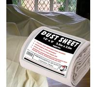 1 x Cotton Dust Sheets 12ft x 9ft (3.6m x 2.7m) Approx | Washable & Reusable Paint Dust Cover Sheets for Painting, Decorating, Furniture & Floor Protection | Canvas Drop Cloth