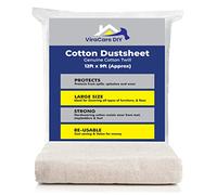 1 x Cotton Dust Sheets 12'x9' (3.6mx2.7m), for Painting & Decorating | Paint Sheets, Drop Cloth, Washable and Reusable, 1 Pack of 1