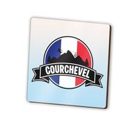 1 x Courchevel Square Magnet - Ski France French Resort Flag Skyline Landmarks Fridge Magnetic Travel Holiday Family Friend Women Men #83432