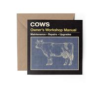 1 x Cows Greeting Card - Farm Owner's Workshop Manual Men's Women's Birthday #72395