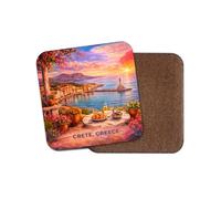1 x Crete Greece Coaster - Greek Travel Holiday Modern Art Souvenir Gift #72127