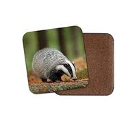 1 x Cute Badger Coaster - British Wildlife Wild Animal Woods Forest #15811