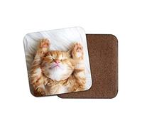 1 x Cute Kitten Coaster - Ginger Cat Pet Funny Mum Sister Auntie Pet Fun #13113