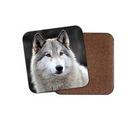 1 x Cute Wolf Dog Coaster - Husky Grey Wolves Dogs Wild Animal Dad Son #16947