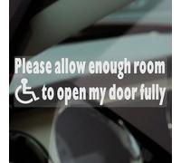 1 x D76 Sticker Please Allow Enough Room to Open My Door Fully Disabled Window Internal Sign150x50mm Car Van Vehicle Disability Mobility Leave Self Adhesive Vinyl Handicapped Logo