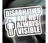 1 x D88 Sticker Disabilities are not Always Visible Male Disabled Disability Awareness Sign Window Car Vehicle Wheelchair Motability Badge Label (Inside Window to Face Outwards, 130mm x 87mm)
